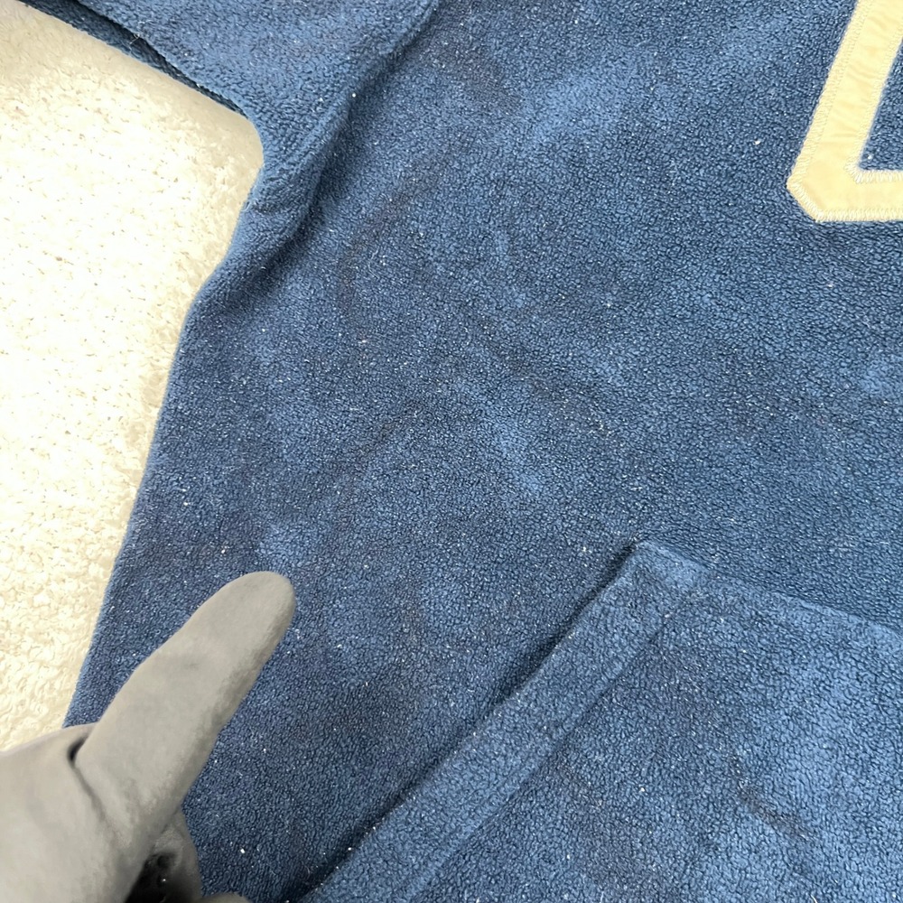 Vtg Gap Fleece Hoodie Mens Large Navy Blue Spellout Logo 1969 Pullover Korea - Picture 8 of 12